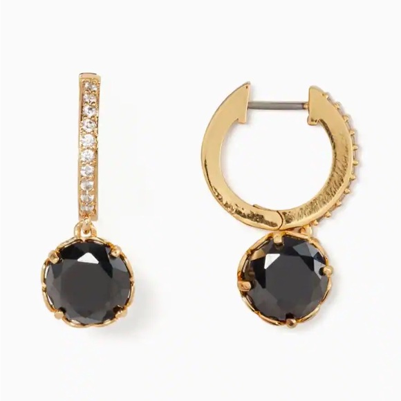 kate spade That Sparkle Pavé Mini Hoops in Jet